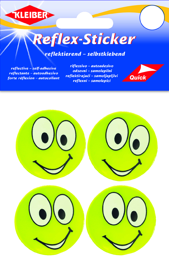 KLEIBER Reflex-Sticker , Happy Face big eyes, , gelb von kleiber