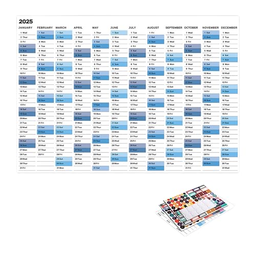 kokdid Jahresplaner 2025, Kalender, Familienplaner, Kalender 2025, Jahresplaner, Kalender, 74 x 52 cm, von 01.2025-12.2025 von kokdid