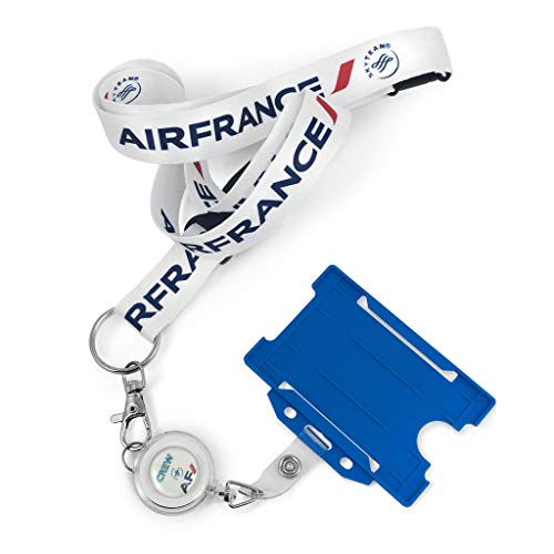 koolkrew Schlüsselband-Set, 2 x Air France Farbstoff-Sublimations-Ausweishalter, Polyester, leicht, 90 x 10 cm, Schnallenverschluss von koolkrew