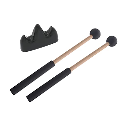 kowaku 2 Stück Drum Mallet 8,7 Zoll Multifunktionales Musikinstrument Zubehör Musical Drumstick Rubber Head Mallet Percussion für Übung Yoga, Schwarz von kowaku