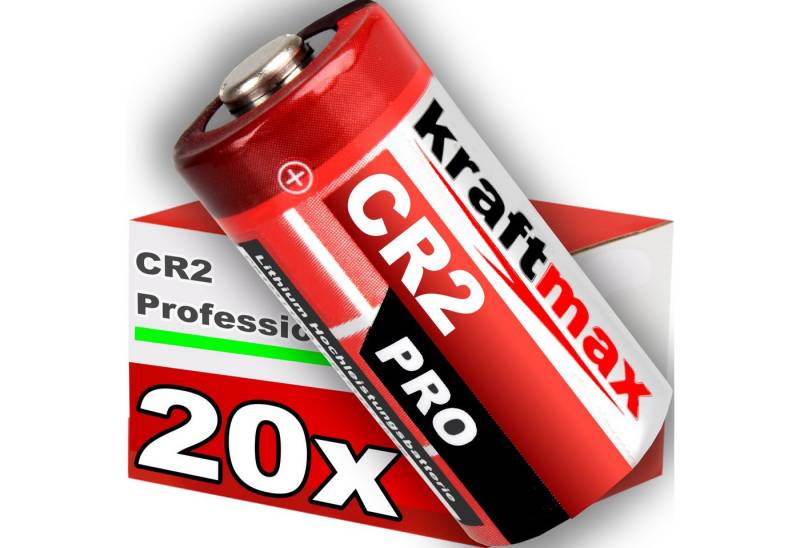 kraftmax 20er Pack CR2 Lithium Hochleistungs- Batterie, (1 St) von kraftmax