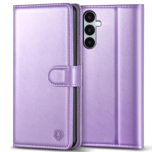 Handyhülle für Samsung Galaxy A25 Hülle Premium PU Leder Klapphülle Brieftasche Kartenfach Ständer Magnet Etui Handytasche Case Schutzhülle für Samsung A25 5G - Hellviolett von Kuafcase