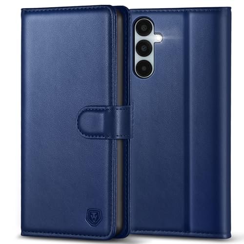 Handyhülle für Samsung Galaxy A25 Hülle Premium PU Leder Klapphülle Brieftasche Kartenfach Ständer Magnet Etui Handytasche Case Schutzhülle für Samsung A25 5G - Navy Blau von Kuafcase