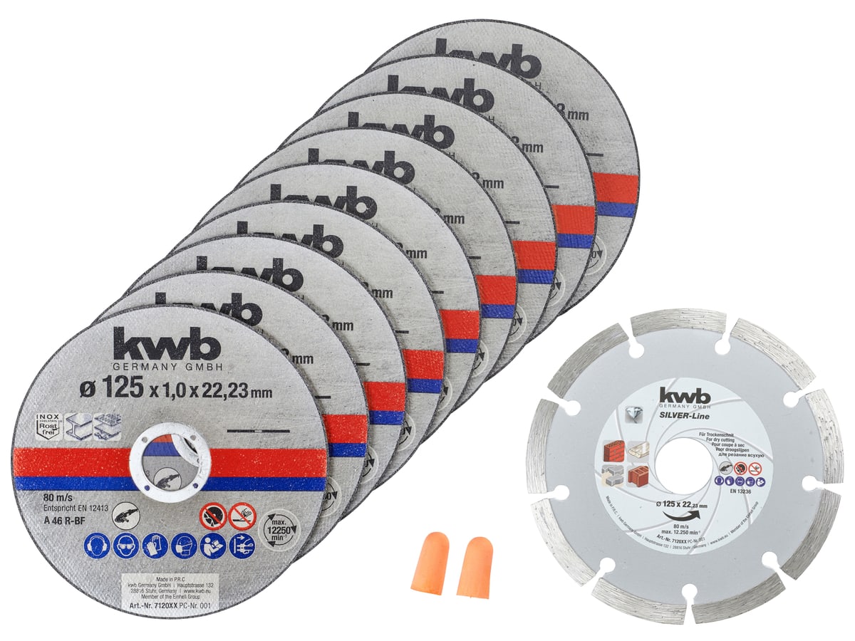 KWB Trennscheiben-Set, 712032, 125 mm, 10-teilig von kwb