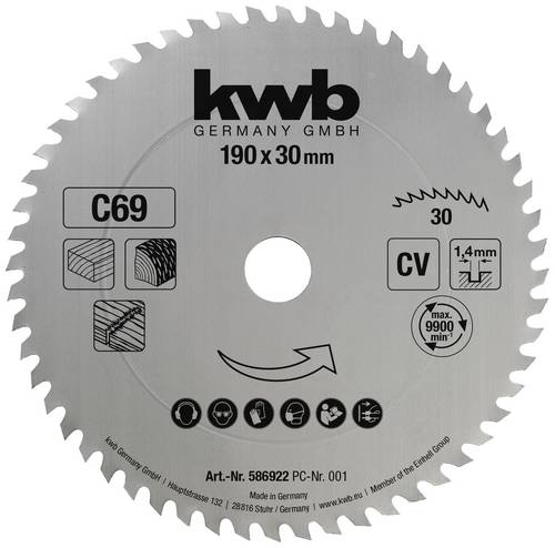 Kwb 586922 Kreissägeblatt 190 x 30mm 1St. von kwb