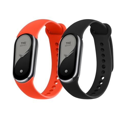 kwmobile 2X Sportarmband kompatibel mit Xiaomi Mi Band 8 / Mi Band 9 Armband - Fitnesstracker Band Set aus TPU Silikon von kwmobile