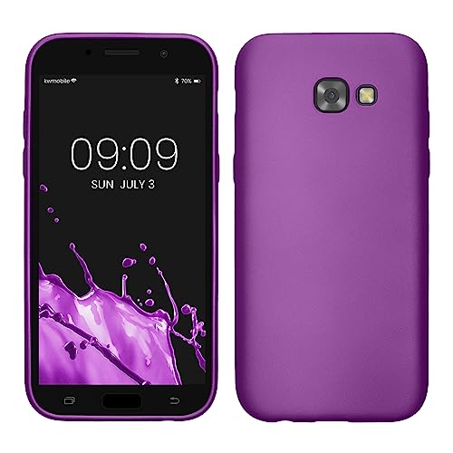 kwmobile Case kompatibel mit Samsung Galaxy A5 (2017) Hülle - Schutzhülle aus Silikon metallisch schimmernd - Handyhülle Metallic Violett von kwmobile