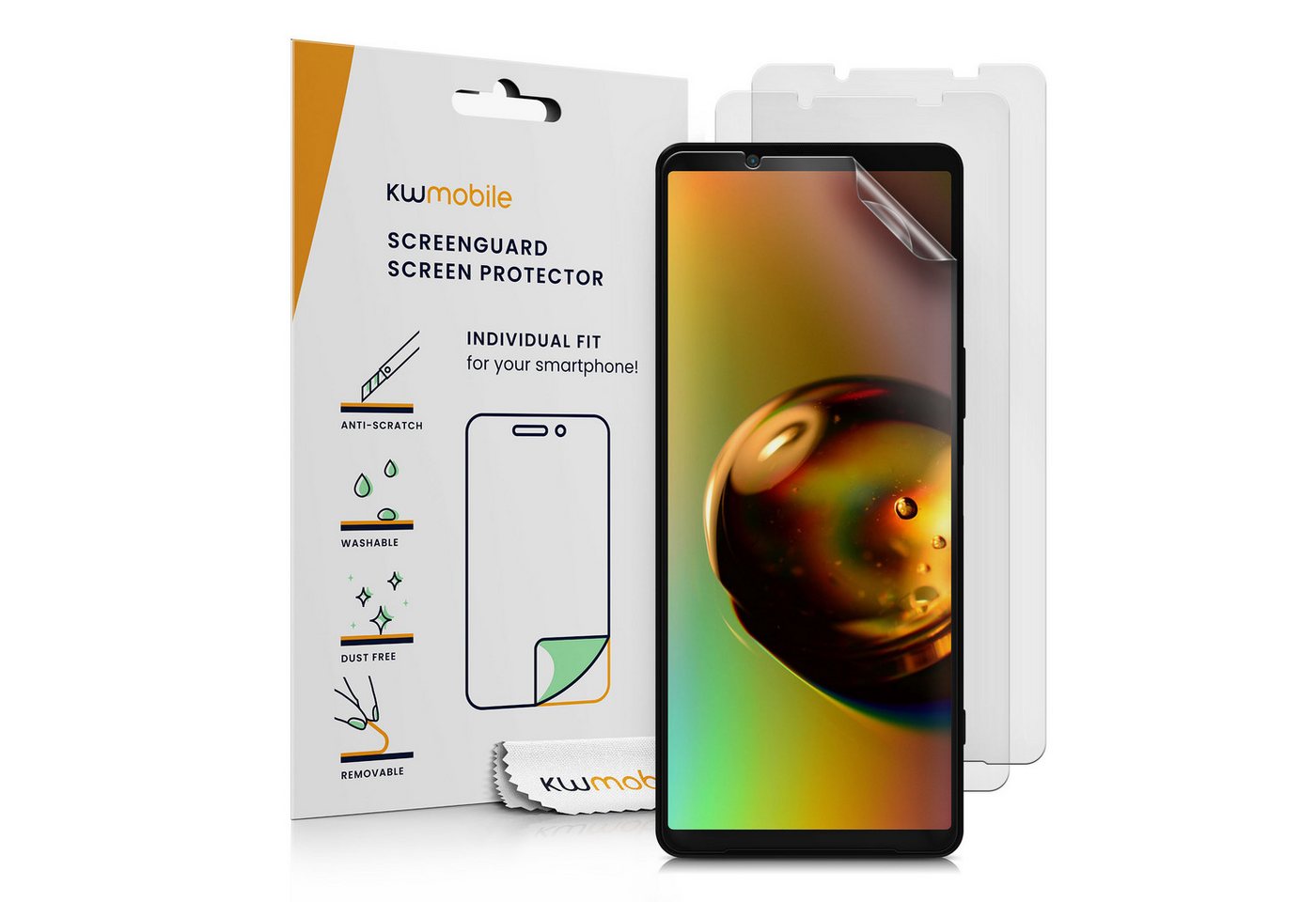 kwmobile Displayschutzfolie 3x Folie matt für Sony Xperia 1 VI, Schutzfolie Anti-Fingerabdruck Displayschutz Displayfolie entspiegelt von kwmobile