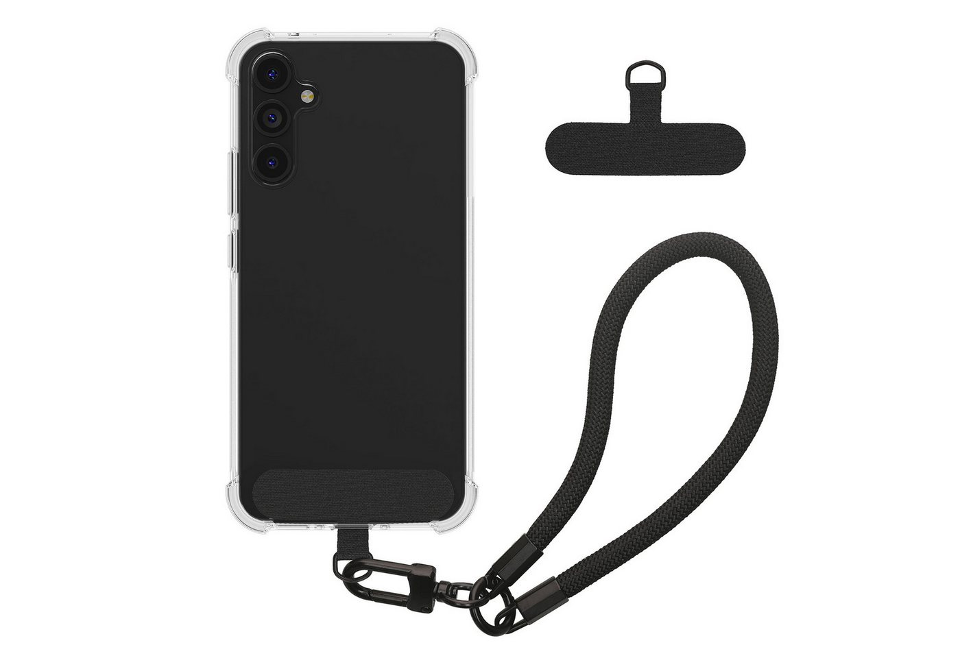 kwmobile Handyhülle Handy TPU Case für Samsung Galaxy A54 5G Hülle, Kristallklare Schutzhülle mit Kantenschutz und abnehmbarem Armband von kwmobile