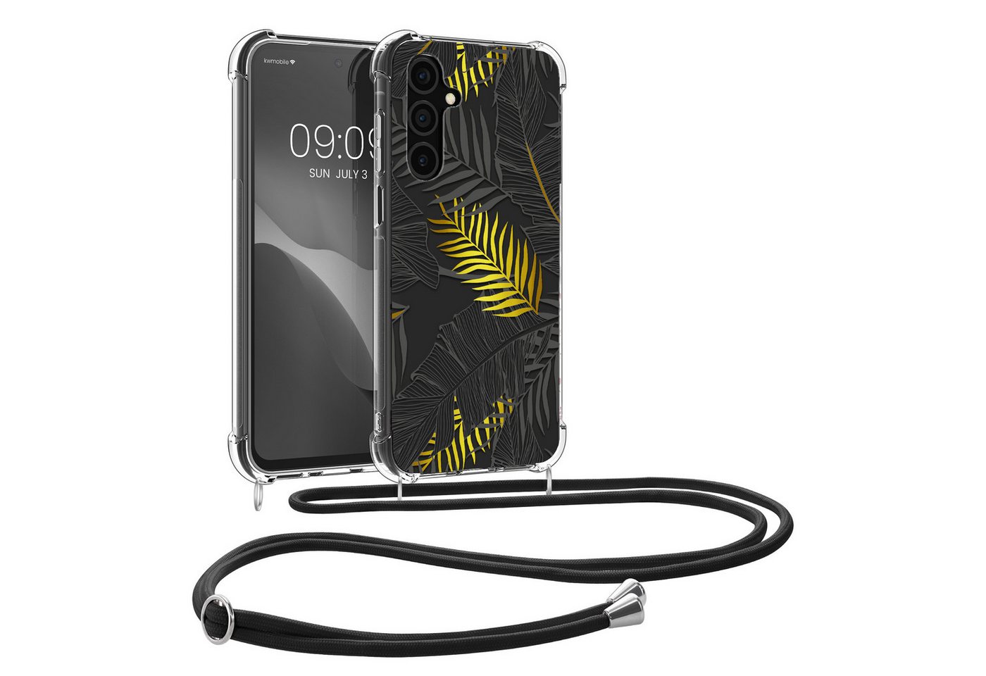 kwmobile Handyhülle Hülle für Samsung Galaxy A15 5G, Silikon Handyhülle mit Kette - Handykette Handyband von kwmobile