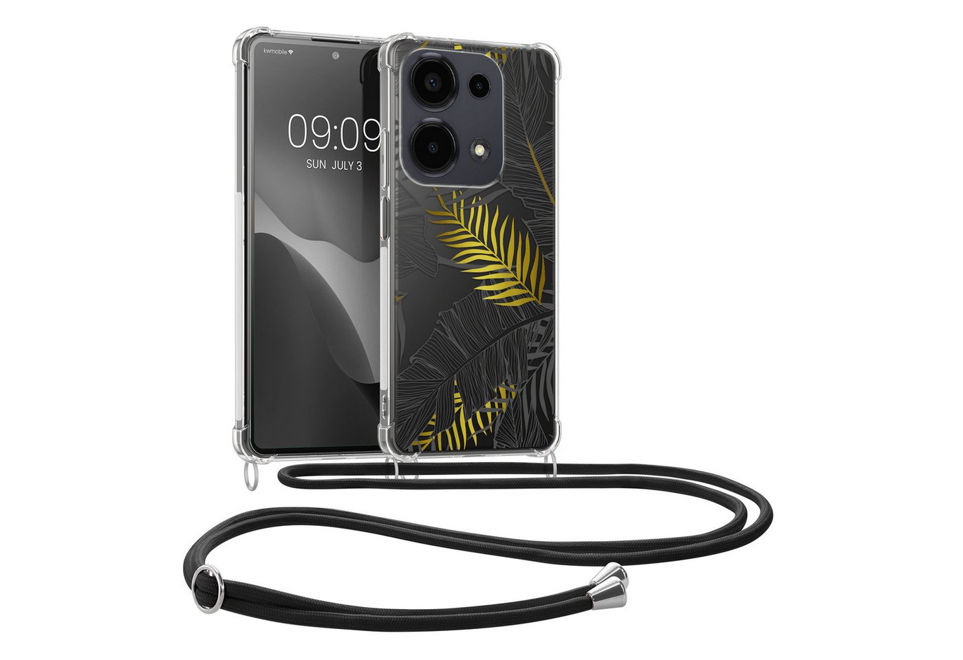 kwmobile Handyhülle Hülle für Xiaomi Redmi Note 13 Pro 4G, Silikon Handyhülle mit Kette - Handykette Handyband von kwmobile