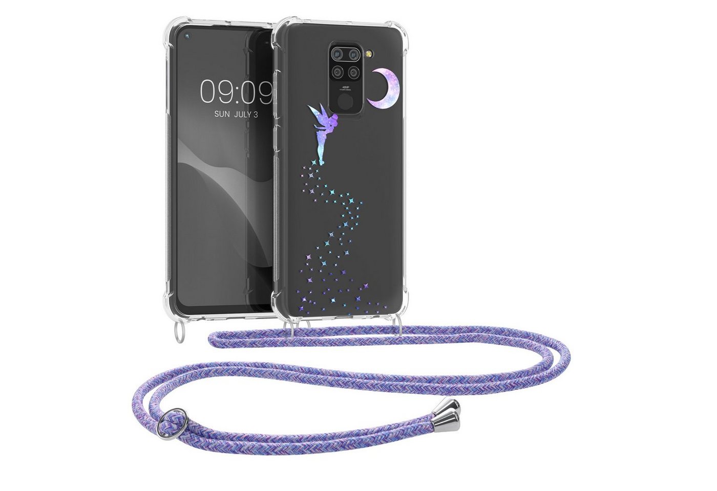 kwmobile Handyhülle Hülle für Xiaomi Redmi Note 9, Silikon Handyhülle mit Kette - Handykette Handyband von kwmobile