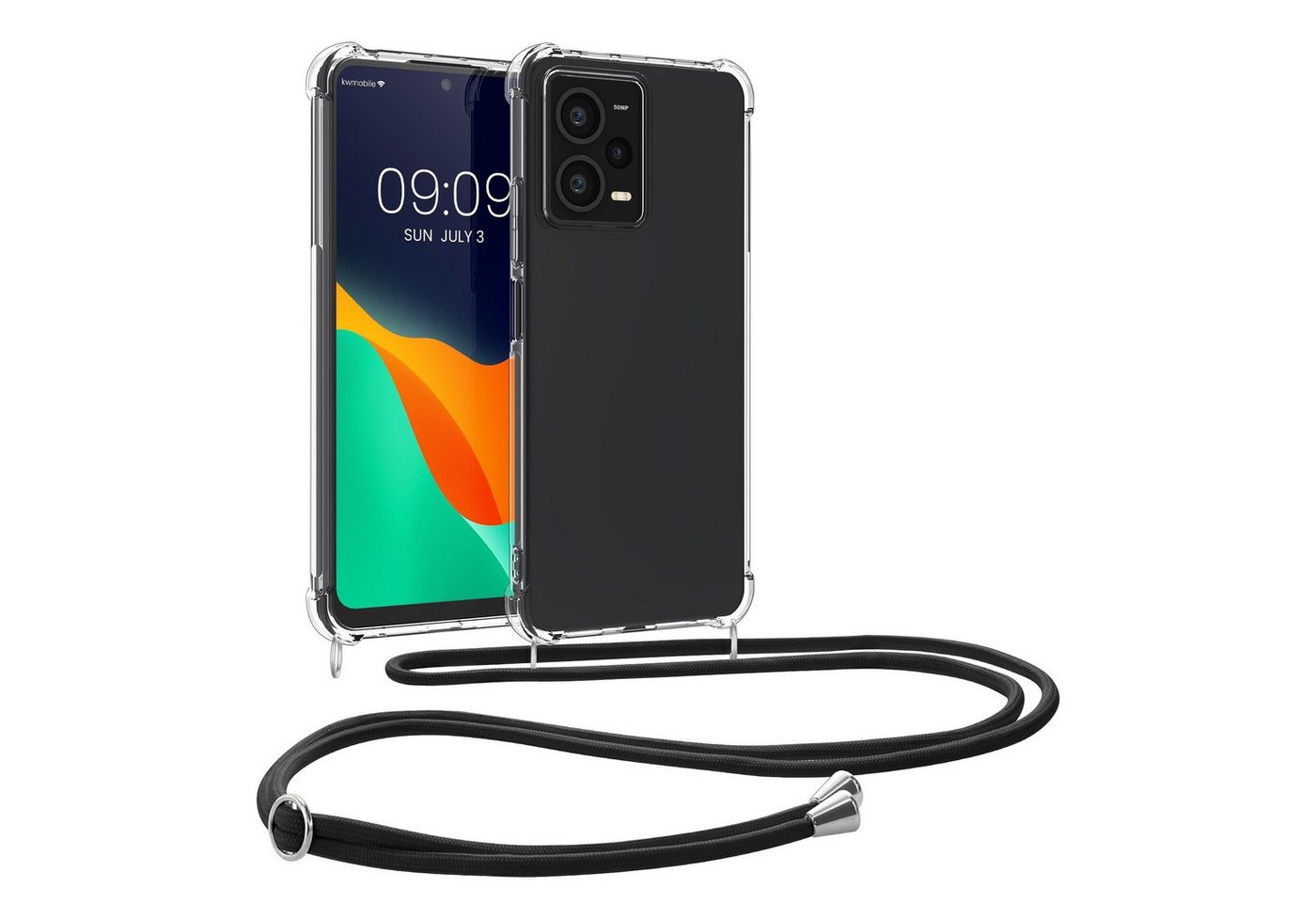 kwmobile Handyhülle Necklace Case für Xiaomi Redmi Note 12 Pro 5G, Hülle Silikon mit Handykette - Band Handyhülle von kwmobile