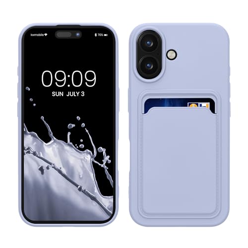 kwmobile Handyhülle kompatibel mit Apple iPhone 16 Hülle - Handy Cover mit Fach für Karten - in Lavendel von kwmobile