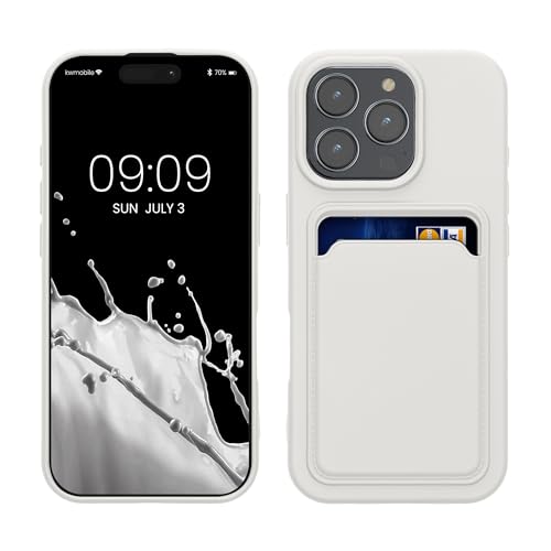 kwmobile Handyhülle kompatibel mit Apple iPhone 16 Pro Hülle - Handy Cover mit Fach für Karten - in Weiß von kwmobile