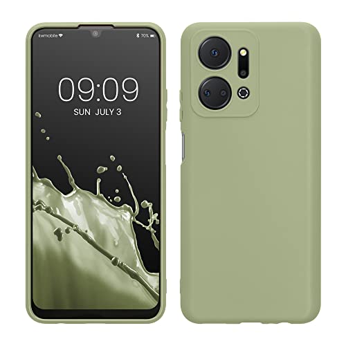 kwmobile Handyhülle kompatibel mit Honor X7a Hülle - Handy Case aus weichem Silikon in Graugrün von kwmobile