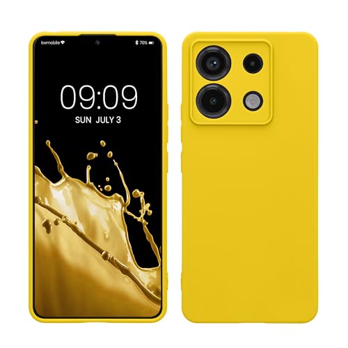 kwmobile Handyhülle kompatibel mit Xiaomi Redmi Note 13 Pro 5G / Poco X6 5G Hülle - Handy Case aus weichem Silikon in Strahlend Gelb von kwmobile