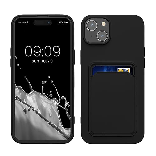 kwmobile Handyhülle kompatibel mit iPhone 15 Plus Hülle - Handy Cover mit Fach für Karten - in Schwarz von kwmobile