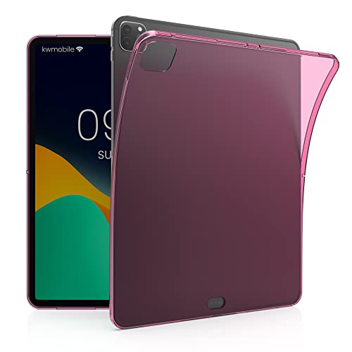 kwmobile Hülle kompatibel mit Apple iPad Air 13" (6. Gen 2024) / iPad Pro 12.9" (2018/2020/2021/2022) Hülle - weiches TPU Silikon Case transparent - Tablet Cover Rosa Transparent von kwmobile