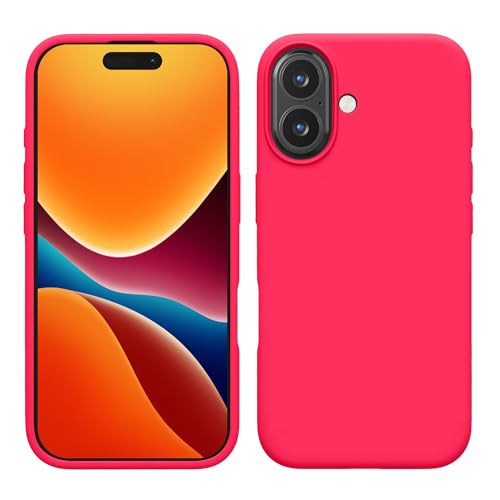 kwmobile Hülle kompatibel mit Apple iPhone 16 Plus Hülle - Silikon Handy Case - Handyhülle weiche Oberfläche - kabelloses Laden - Neon Pink von kwmobile