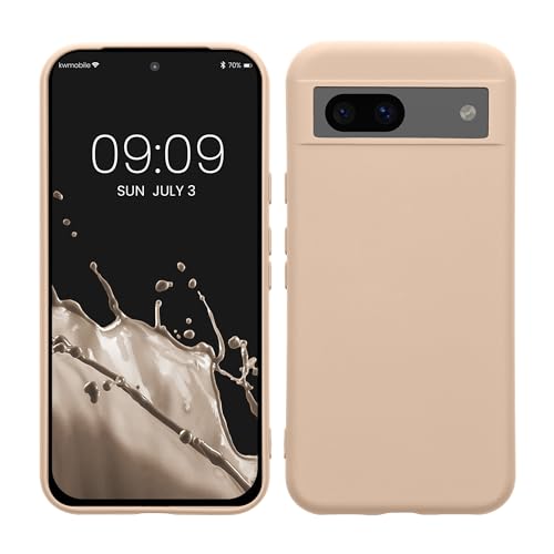 kwmobile Hülle kompatibel mit Google Pixel 8a Hülle - gummierte TPU Silikon Handyhülle - Schutzhülle für kabelloses Laden - Case in Coconut Swirl von kwmobile