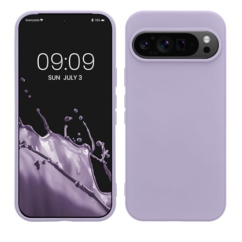 kwmobile Hülle kompatibel mit Google Pixel 9 / Pixel 9 Pro Hülle - gummierte TPU Silikon Handyhülle - Schutzhülle für kabelloses Laden - Case in Lavendel von kwmobile