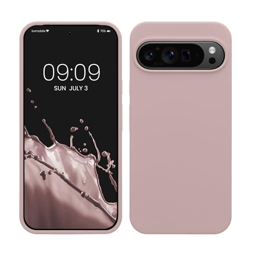 kwmobile Hülle kompatibel mit Google Pixel 9 Pro XL Hülle - Silikon Handy Case - Handyhülle weiche Oberfläche - kabelloses Laden - Nude Lilac von kwmobile