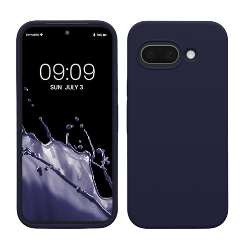 kwmobile Hülle kompatibel mit Google Pixel 9a Hülle - Silikon Handy Case - Handyhülle weiche Oberfläche - kabelloses Laden - Deep Ocean von kwmobile