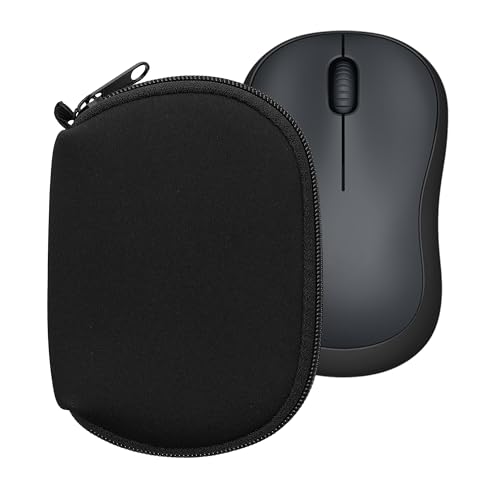 kwmobile Hülle kompatibel mit Logitech M220 Silent / M235 / M185 - Neopren Hülle für PC Mouse Schutzhülle - Computer Maus Tasche - Neopren Tasche für PC-Maus - Schwarz von kwmobile