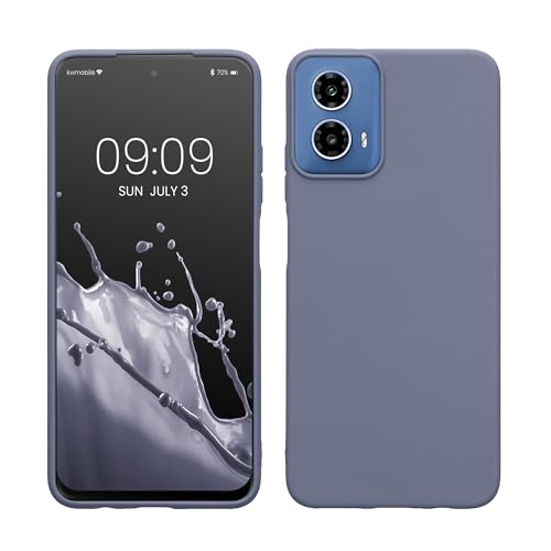 kwmobile Hülle kompatibel mit Motorola Moto G34 5G Hülle - weiches TPU Silikon Case - Cover geeignet für kabelloses Laden - Lavendelgrau von kwmobile