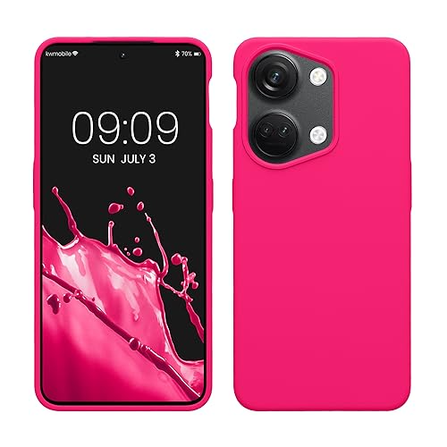 kwmobile Hülle kompatibel mit OnePlus Nord 3 5G Hülle - Silikon Handy Case - Handyhülle weiche Oberfläche - kabelloses Laden - Neon Pink von kwmobile