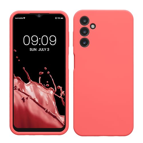 kwmobile Hülle kompatibel mit Samsung Galaxy A14 5G Hülle - Silikon Handy Case - Handyhülle weiche Oberfläche - kabelloses Laden - Neon Koralle von kwmobile