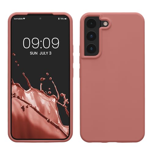 kwmobile Schutzhülle kompatibel mit Samsung S22 Hülle - Silikon Case Handyhülle S22 - Handyhülle Samsung S22 weiche Oberfläche - kabelloses Laden - Winter Rose von kwmobile