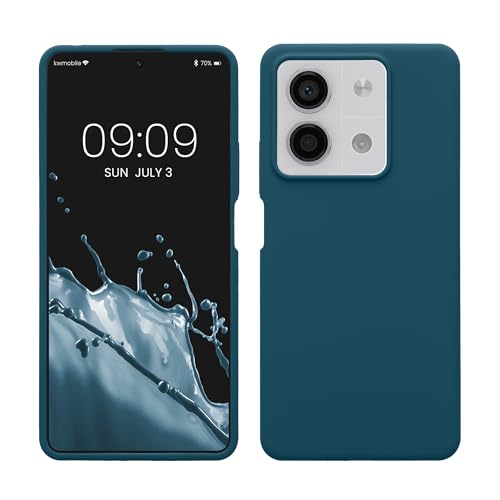 kwmobile Hülle kompatibel mit Xiaomi Redmi Note 13 5G Hülle - Silikon Handy Case - Handyhülle weiche Oberfläche - kabelloses Laden - Petrol matt von kwmobile