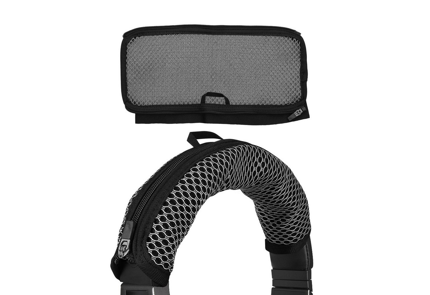 kwmobile Kopfband Abdeckung für Corsair Virtuoso RGB Wireless Case Ohrpolster (Nylon Stirnband Polster - Kopfhörer Schutz - Schwarz Weiß) von kwmobile