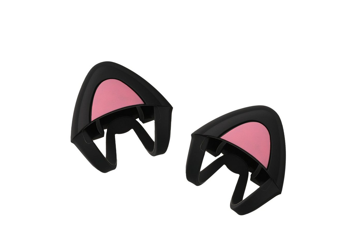 kwmobile Kopfhörer-Schutzhülle 2x Katzenohren Aufsatz für Overear Headphone, Deko Accessoire für Kopfhörer - Katzenkopfhörer Set von 2 - in Schwarz von kwmobile
