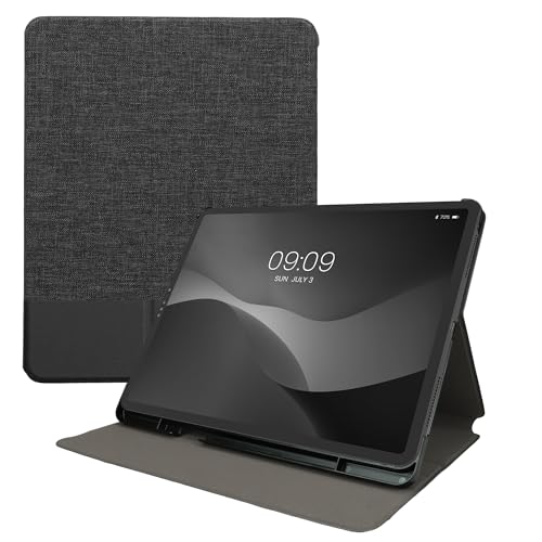 kwmobile Schutzhülle kompatibel mit Apple iPad Air 13" (6. Gen 2024) / iPad Pro 12.9" (2018/2020/2021/2022) - Hülle Slim - Tablet Cover Case mit Ständer Anthrazit Schwarz von kwmobile