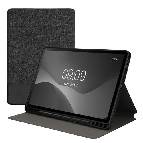 kwmobile Schutzhülle kompatibel mit Samsung Galaxy Tab S9 - Hülle Slim - Tablet Cover Case mit Ständer Anthrazit Schwarz von kwmobile