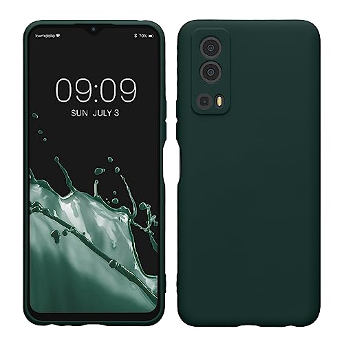 kwmobile Slim Case kompatibel mit Vivo Y72 5G / Y52 5G Hülle - Handyhülle aus Silikon in Moosgrün von kwmobile