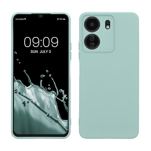 kwmobile Slim Case kompatibel mit Xiaomi Poco C65 / Redmi 13C Hülle - Handyhülle aus Silikon in Cool Mint von kwmobile