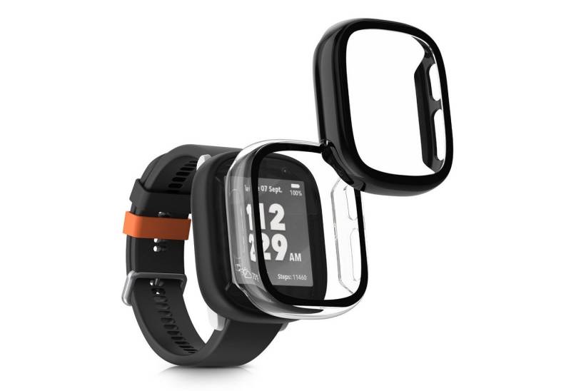 kwmobile Smartwatch-Hülle 2x Hülle für Xplora X6 Play, Fullbody Fitnesstracker Glas Cover Case Schutzhülle Set von kwmobile