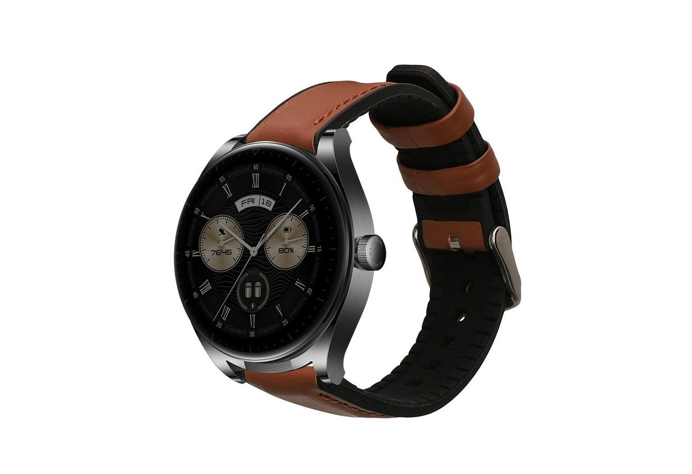 kwmobile Sportarmband für Huawei Watch GT4 (46mm) / Watch Buds Smartwatch, Leder Fitnesstracker Ersatzarmband Uhrenverschluss von kwmobile