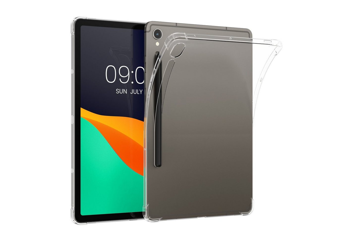 kwmobile Tablet-Hülle Hülle für Samsung Galaxy Tab S9, Silikon Case transparent - Tablet Cover Tablethülle gummiert von kwmobile