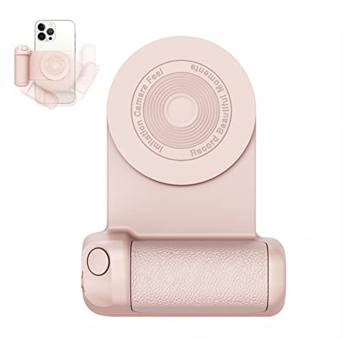 Magnetischer Kameragriff, Bluetooth-Halterung, Fernbedienungsgriff, Selfie-Ständer mit Kameraverschluss, Halterungsstabilisator, wiederaufladbarer kabelloser Halter (Verbessertes Rosa) von kyaoayo