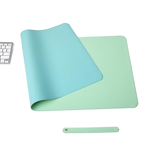 kyaoayo Schreibtischunterlage Große, Wasserdicht Mauspad Gute Qualität, rutschfest Schreibunterlage, Beidseitig nutzbare Mauspad, Unterlagenmatte,80x40cm Desk Mat für Homeoffice (Blau+Grün, 80x40cm) von kyaoayo