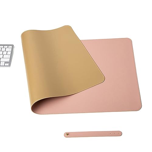 kyaoayo Schreibtischunterlage Große, Wasserdicht Mauspad Gute Qualität, rutschfest Schreibunterlage, Beidseitig nutzbare Mauspad, Unterlagenmatte,80x40cm Desk Mat für Homeoffice (Gold+Rosa, 80x40cm) von kyaoayo