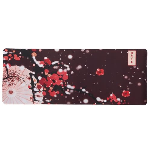 lachineuse XXL-Mauspad – Sakura-Fantasie – Charme Japans – 800 x 300 x 3 mm – mehrfarbig – japanisches Dekor – rutschfest und wasserabweisend – Bürodeko – Geschenkidee Japan Asien von lachineuse