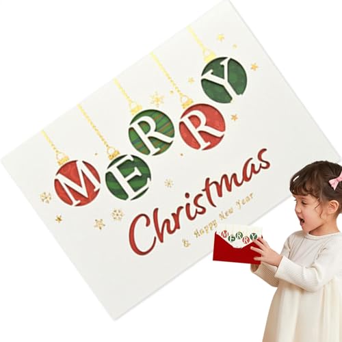 lanliflying Weihnachtskarten mit Umschlägen | Kreative Kinder Weihnachtskarten Happy Holiday Cards | Neuartige Jahreszeiten Grußkarten Weihnachten Notizkarten für Weihnachtsaktivitäten von lanliflying