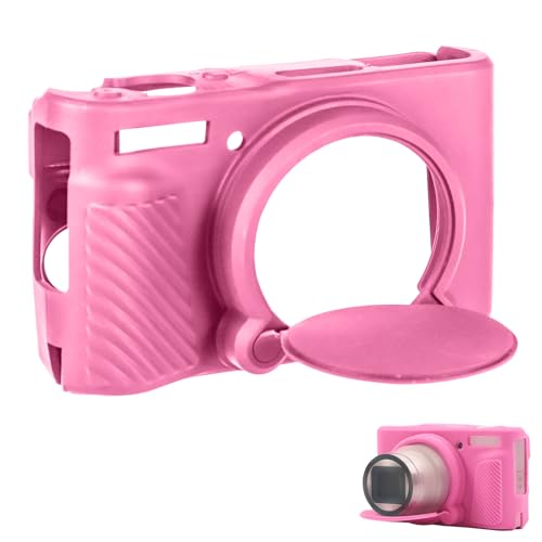 Silikonhülle für Kamera von Canon, Leichte Kamera Hülle für Canon mit Abnehmbarer Objektivabdeckung Kameratasche für Canon Kompatibel mit der Canon Kamera SX730/SX740(Rosa) von lasuroa