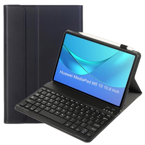 leleyo Tastaturhülle für Huawei MediaPad M5 10,8 Zoll (25,6 cm), abnehmbare magnetische QWERTY-Tastatur für Huawei MediaPad M5 10,8 Zoll (Schwarz) von leleyo